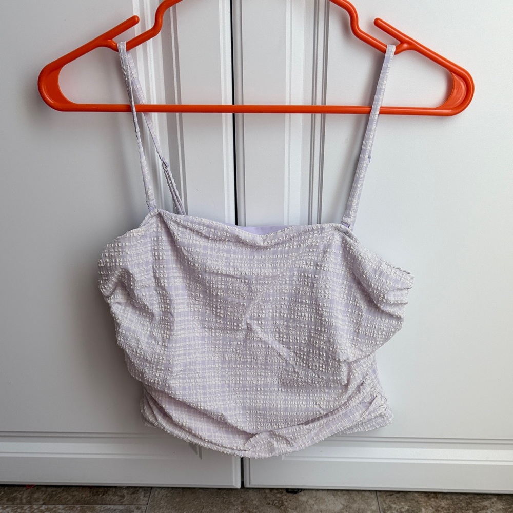 NWT lululemon Seersucker Check Strappy Tank Top — White | Women’s Size S
